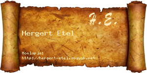 Hergert Etel névjegykártya
